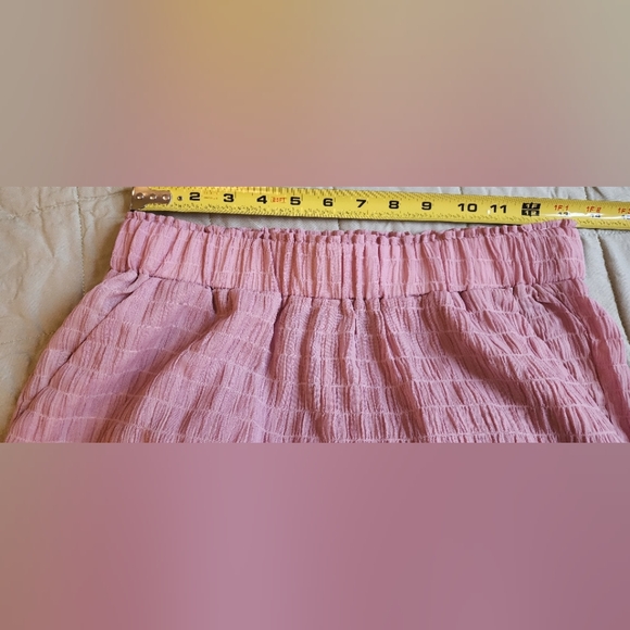 Women’s Summer Pink  Pants And Crop Top Set Small Ruffles High Rise Pants F40 - Picture 7 of 11